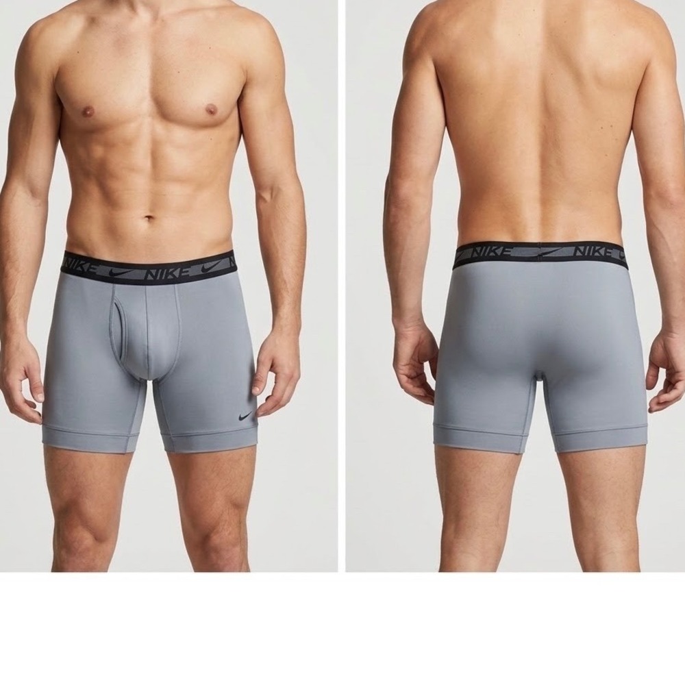 Nike Pro Dri-FIT Mens Gray Boxer Briefs Performance Underwear Size Small